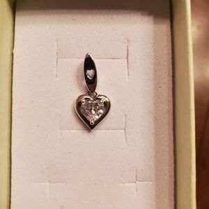 Cubic Zirconia Sterling Silver Heart Pendant